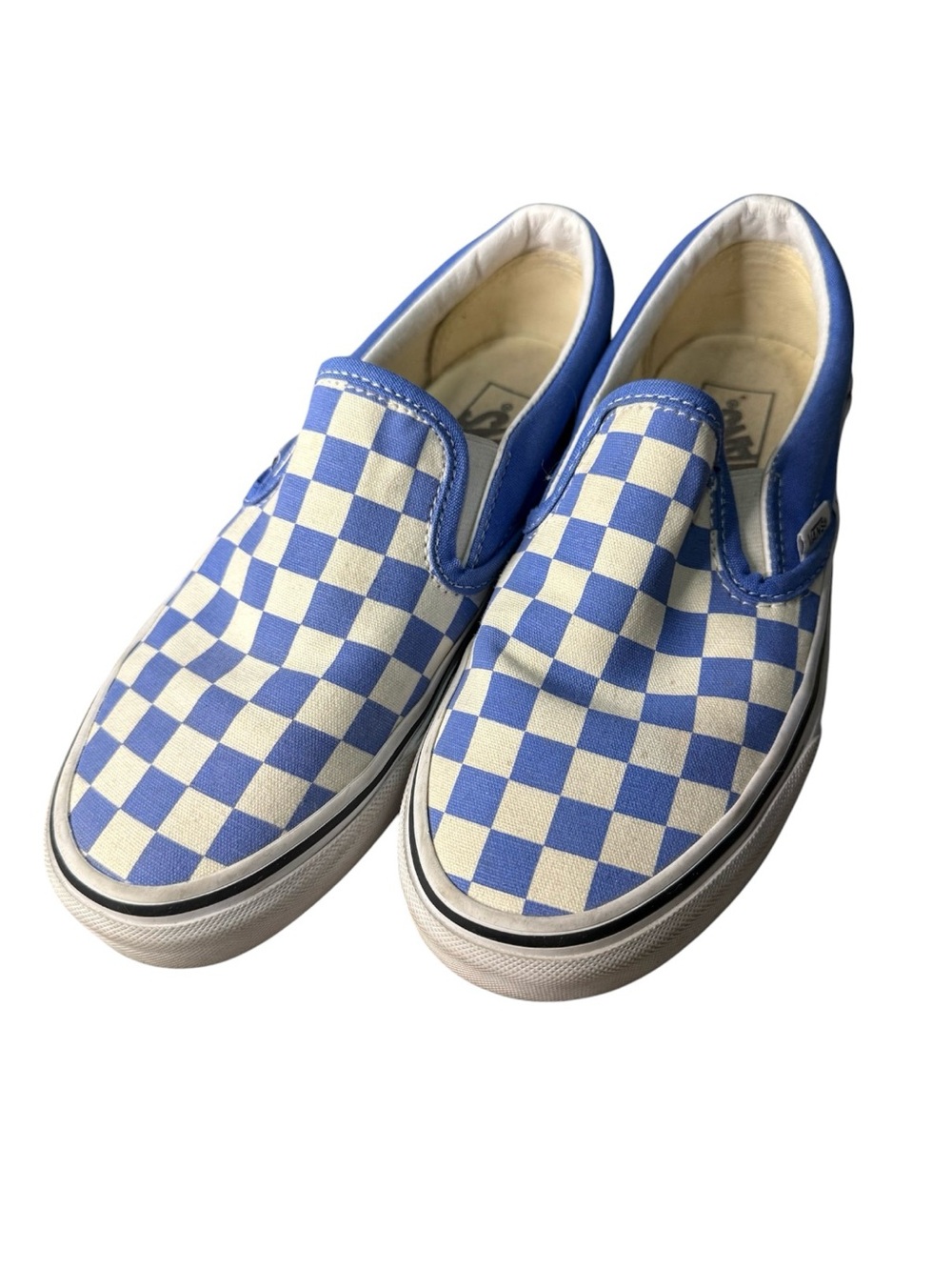Vans Classic Slip-On Blue White Checkerboard Sneakers Women’s Size 6 Men’s 5